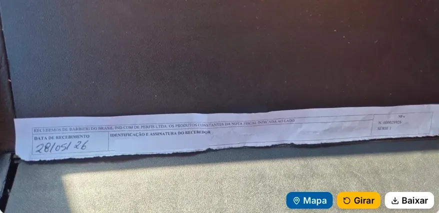 Foto do canhoto assinado, registrada na baixa da entrega